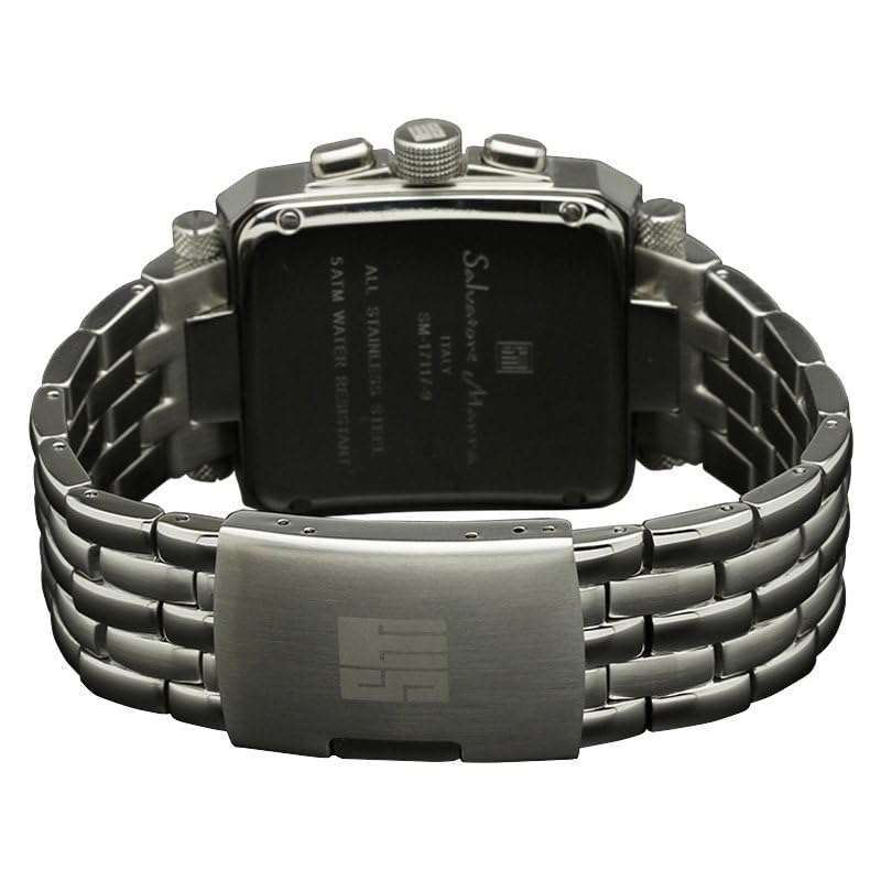 Ceas cronograf cu index roman, produs importat obișnuit [Salvatore Mara] SM17117-SSBKSV pentru bărbați