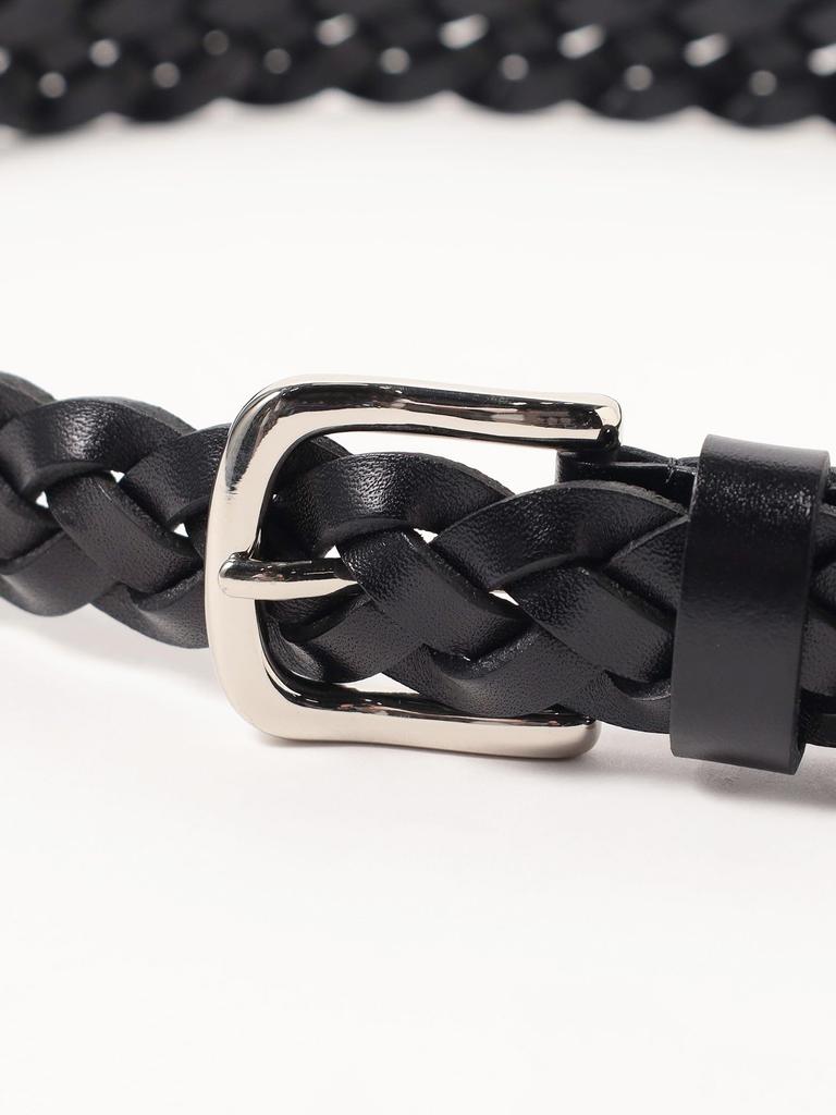 [BEAMS HART] Leather Belt Leather Mesh Puntare Belt (M-L) Men's BLACK M