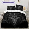 Bettwäsche mit Satansymbol-Muster, Steppbett-Set Bettbezug Kissenbezug Heim-Geburtstagsgeschenk (1 Bettbezug + 2 Kissenbezüge, ohne Füllung)