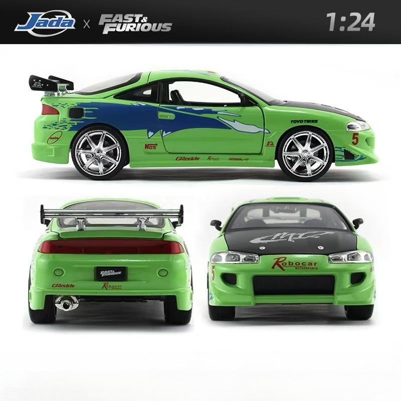 JADA Fast & Furious Alloy Car Model,Brian's Mitsubishi Eclipse, 1:24 Diecast Vehicle Collection Racing Gift Toys for Adults Kid