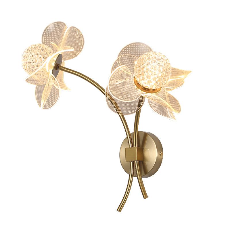 Flower Creative Acrylic Led Wall Lamp Light Luxury Simple Bedroom Bedside Wall Lamp Living Room TV Lamp Wall Decor Light