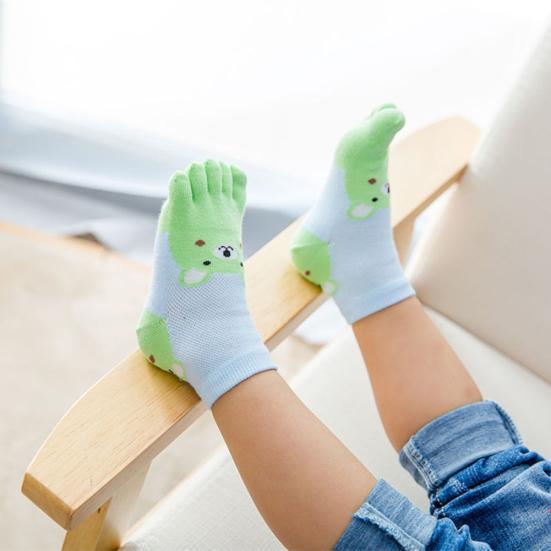 1 Paar Kinder Junge Mädchen Niedliche Cartoon-Tier Mittelrohr Split Five Toe Socken