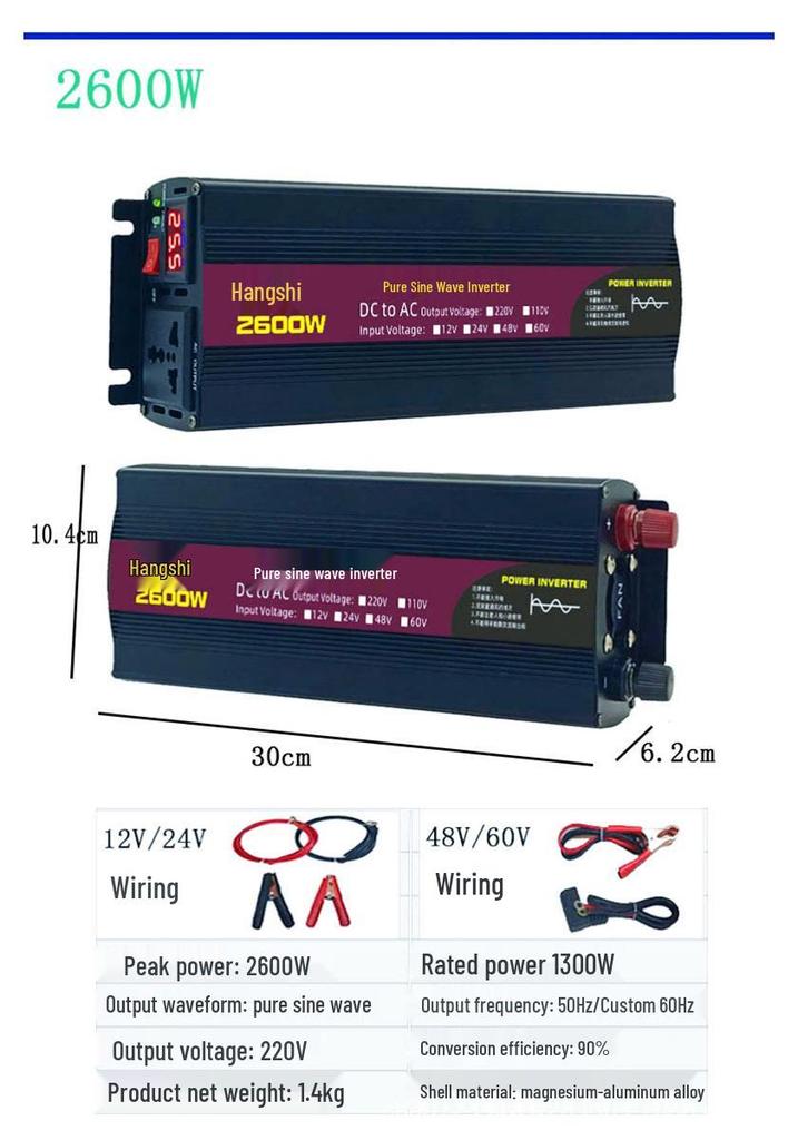 Household Solar Pure Sine Wave Inverter 12V/24V/48V/60V to 220V