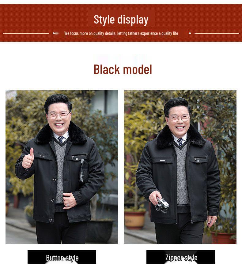 Men's Fleece-Lined Warm Cotton Coat: Thickened, Short Style for Autumn/Winter
