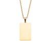 10Pcs/Lot Mirror Polished Stainless Steel Namebar Pendant Necklaces 304 Cable Chain for DIY Custom Logo Jewelry
