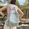 Schoolbag Smudged PU Leather Soft Leather Backpack Women's Niche Design Short-trip Backpack Lightweight Anti-splashing and Dirt-resistant Schoolbag
