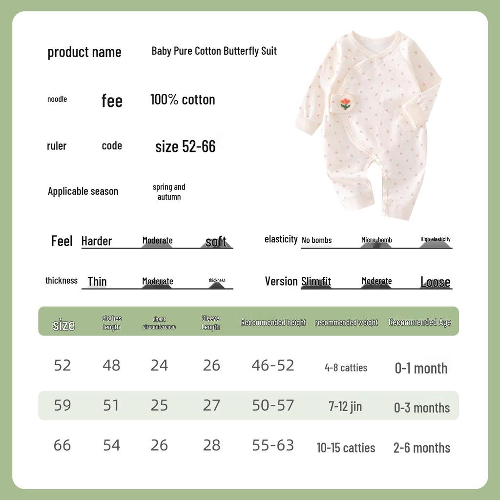 Newborn Pure Cotton Romper: Boneless Crawling Suit for Spring/Autumn