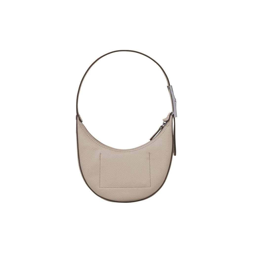 Longchamp Le Roseau Essential 21 Embossed Logo Zipper Closure Leather Half Moon Handbag Women Handbags Almond 10217968266