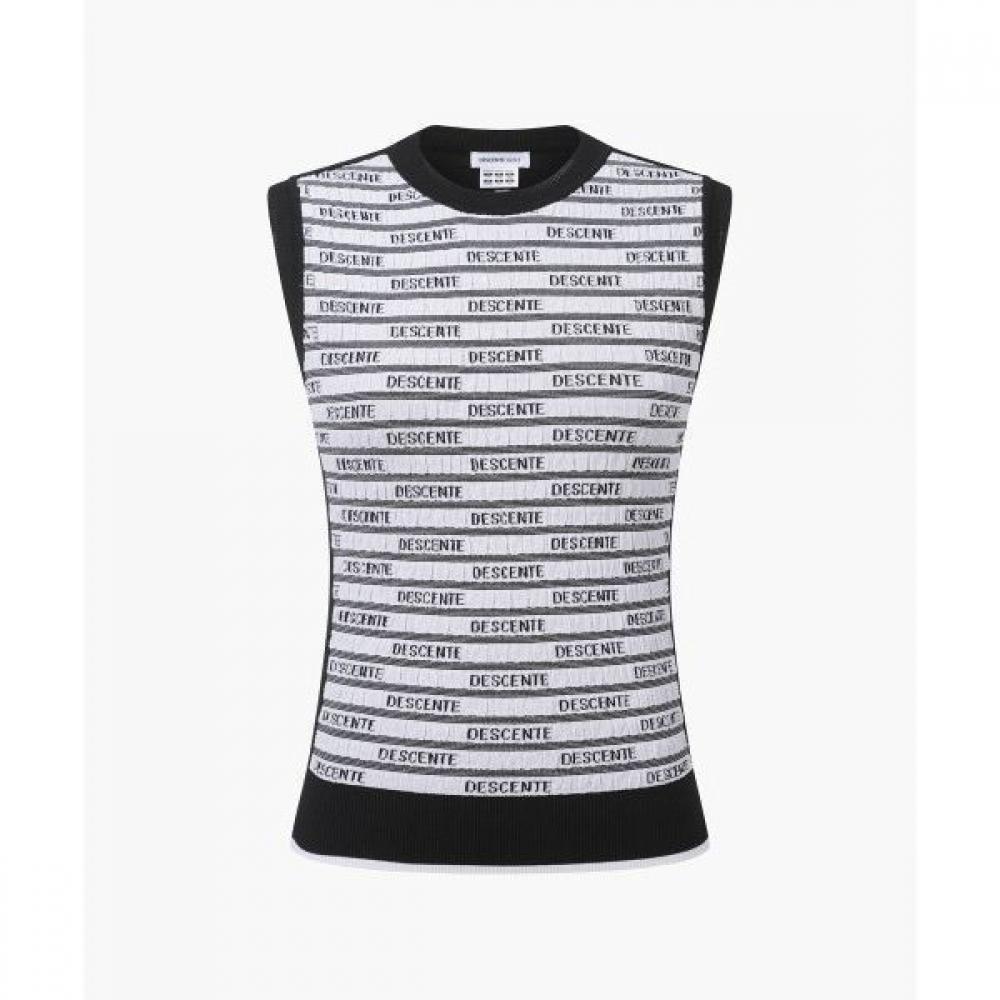 

DeScente Golf Women S Pattern Knit SleeveleSS BLKGBLACK/80