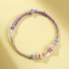 Gradient Color Peach Blossom Knot Bracelet Handmade Braided Adjustable Inspirational Good Luck and Wealth Bracelet