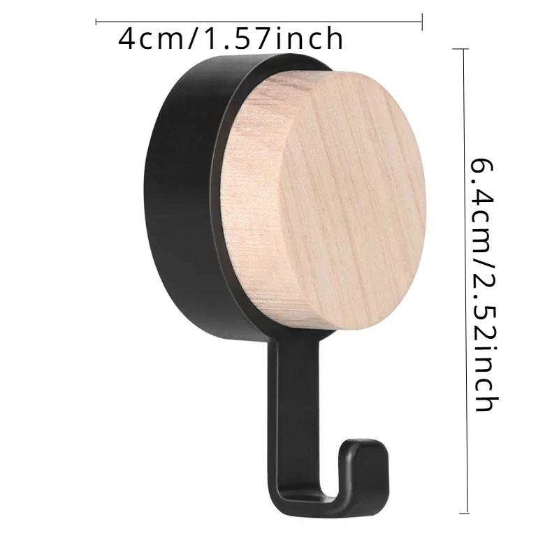 Wooden Wall Hooks Multifunctional Nail Free Self Adhesive Hook Door Wall Hangers Key Storage Hook Multi Racks Wall Hanger