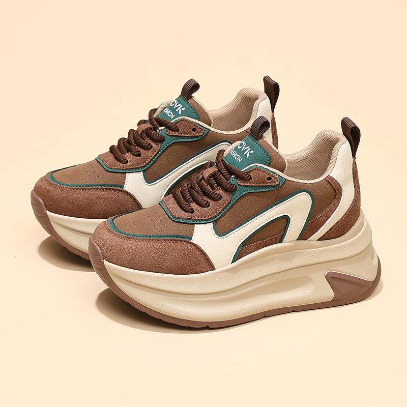 Platform dad shoes women's autumn new sports small height-increasing shoes breathable velvet versatile casual shoes women