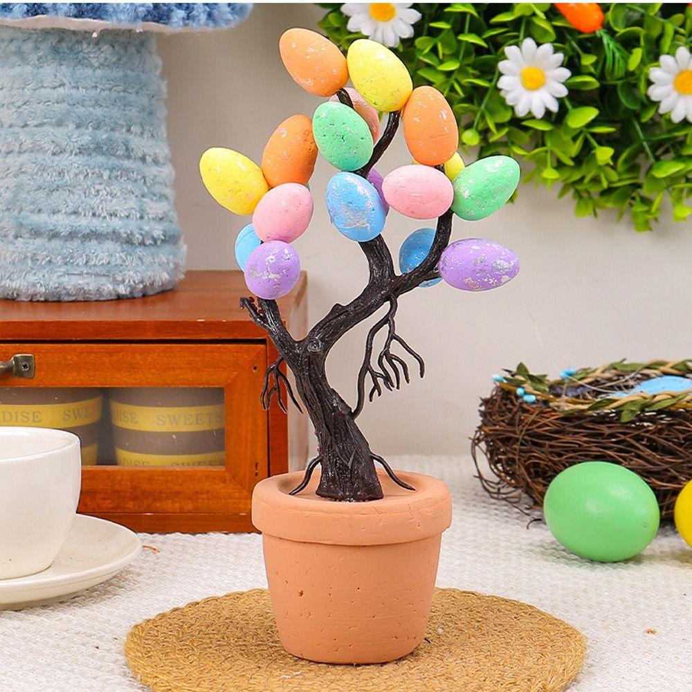 

DIY Crafts Easter Egg Tree Flowerpot Simulation Egg Decorations Holiday Festival Ornaments Style 2