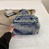 Damen Denim Rucksack Student Schultasche Multifunktionale Brusttasche