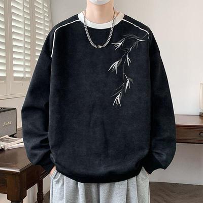 8XL Rundhals Langarm Hoodie für Jungen - Bedruckt Herbst Winter Lockerer Schnitt