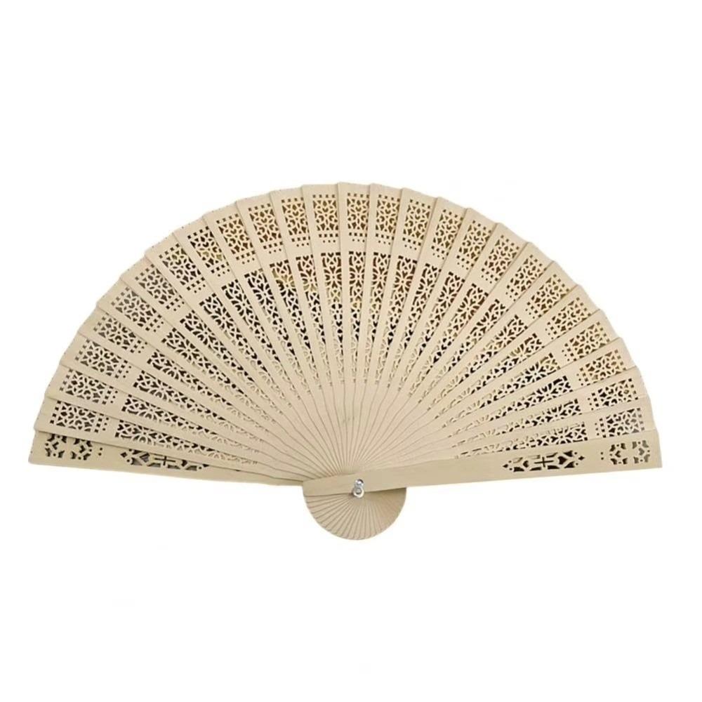 Wooden Handle Folding Fan Bamboo Material Chinese Folding Fans Handheld Bamboo Fan For Women 1PC