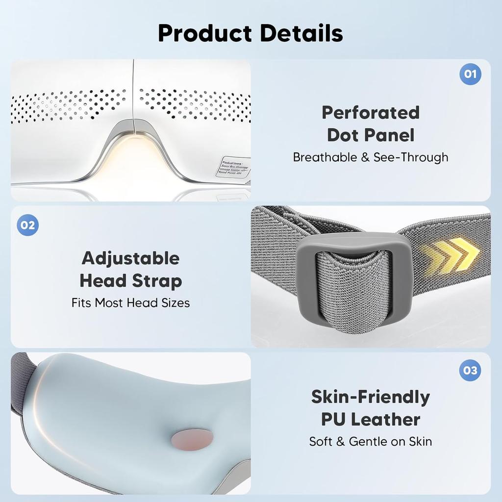 2026 Smart Visual Eye Massager Airbag Pressure Kneading Massage Relieve Fatigue Device Sleep Eye Mask for Improve Sleep Relaxation Gift for Women Men