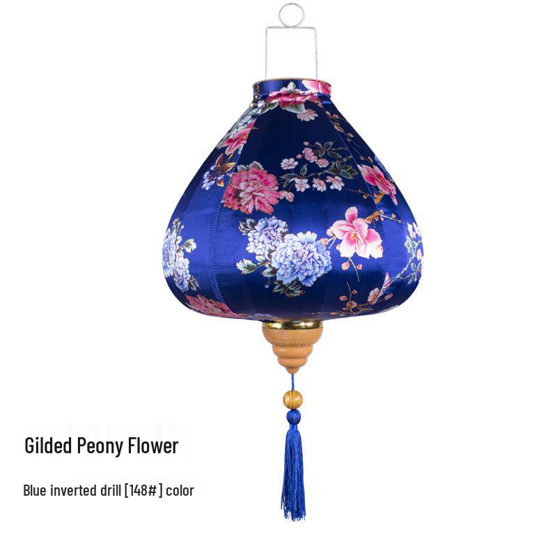 Gold-Edged Peony Palace Lantern - Chinese Style for New Year, Spring Festival, Weddings, Outdoor, or Housewarming Decor