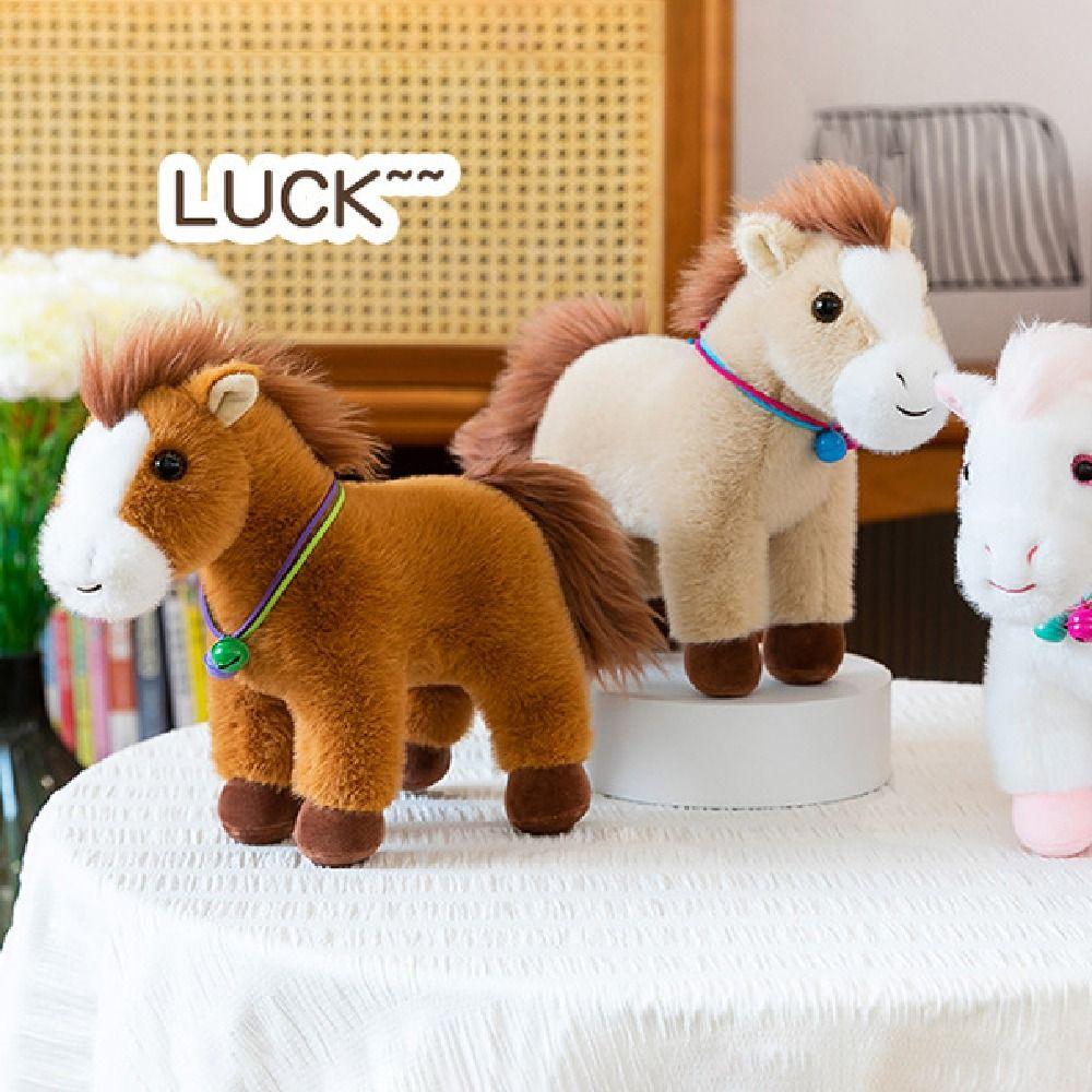 Cute Stuffed Animal Doll Creative Zodiac Pony Figurine Good Luck Horse Plush Pillow  Birthday Gift