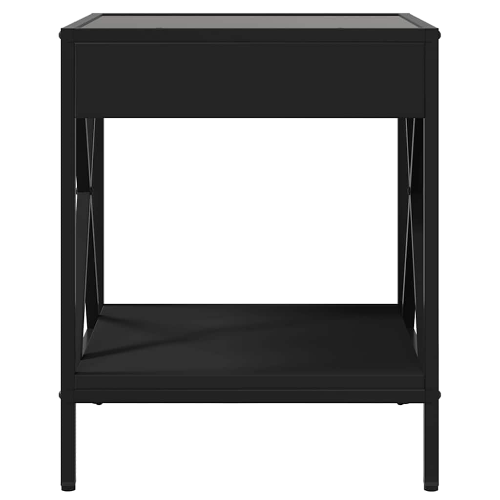 Nightstand with Infinity LED Black 40 X 40 X 49 Cm