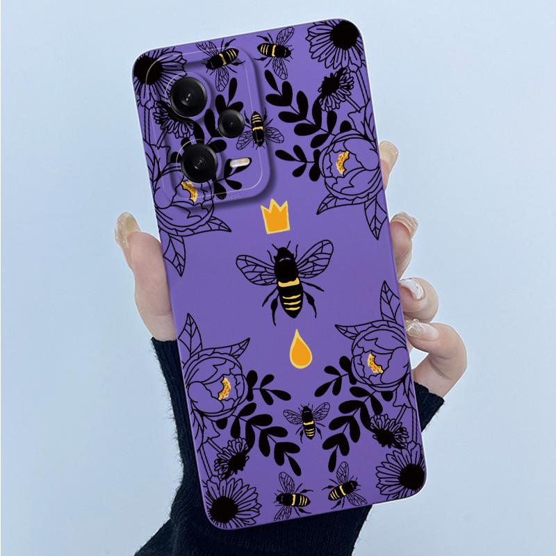 Funny Cute Cartoon Cat Phone Case for Xiaomi POCO X5 F5 Pro Square Liquid Silicone Camera Protective Soft Back Cover Shell Capa