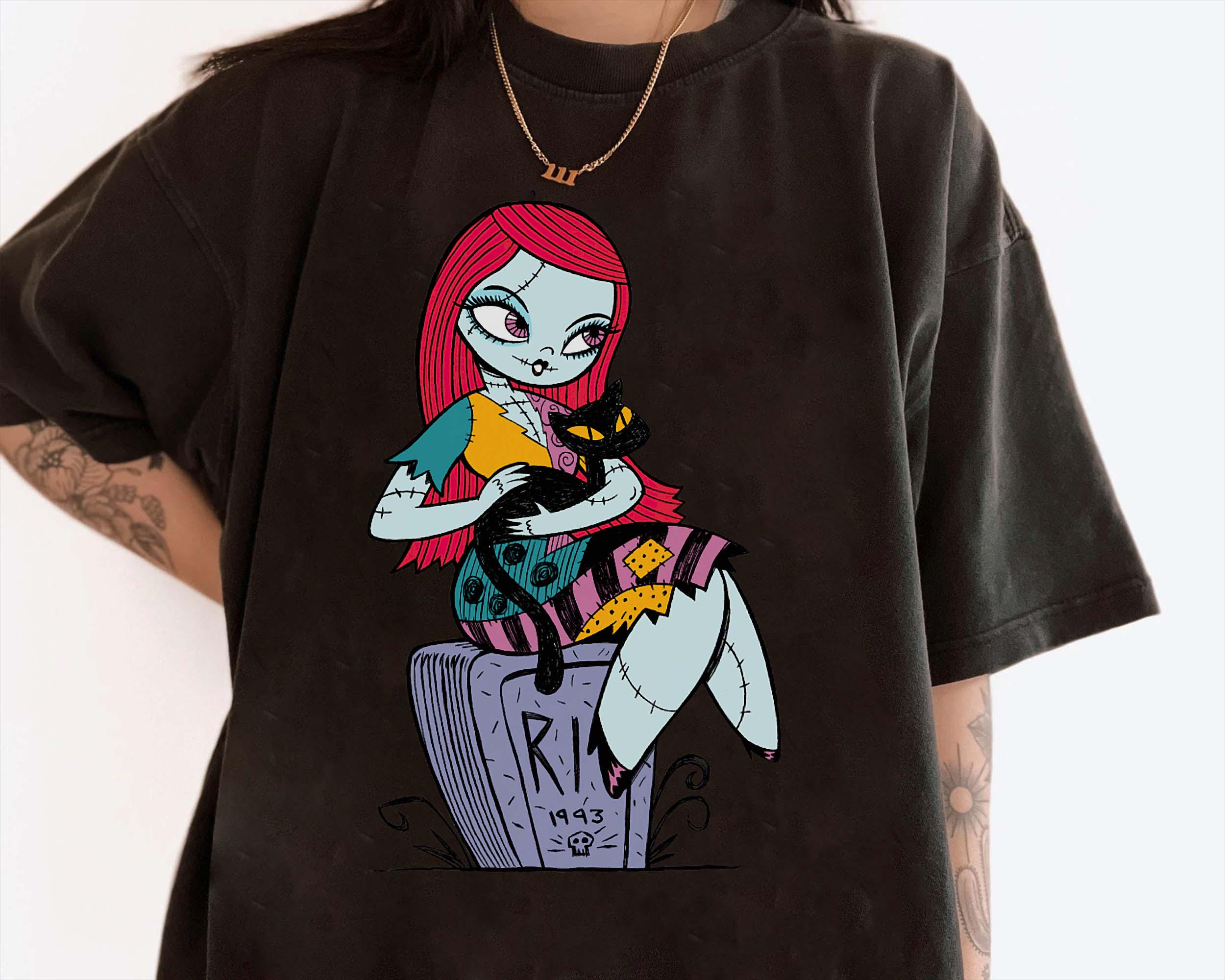 Nightmare Sally and Cat Tshirt Before Christmas   Park Terror Season Four Seasons Unisex Pure Cotton Tshirt S