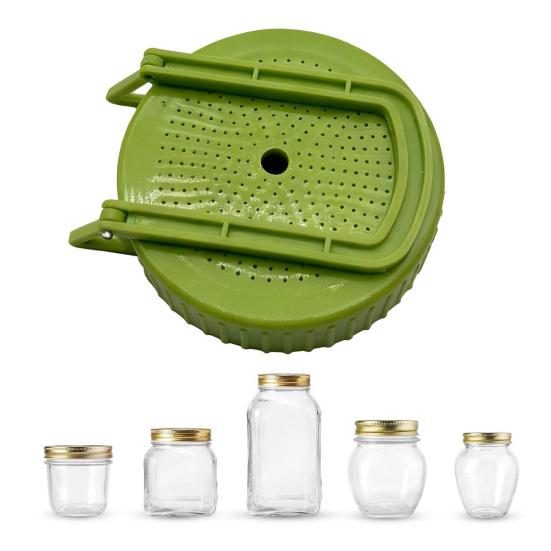 Keimdeckel mit Ständer Weithalsglas Keimdeckel Bohnensprossen Anzuchtset Glasdeckelhalter zum Keimen