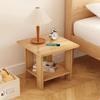 Simple Bedside Table Solid Wood Nightstands Double-Layer Night Table Living Room Sofa Side Table Modern Home Bedroom Furniture