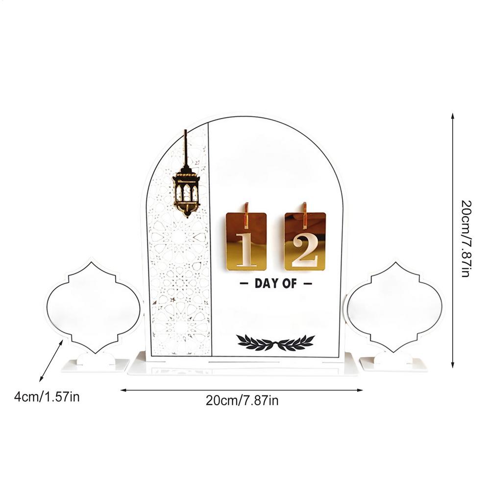 

Holiday Countdown Calendar Middle Eastern Festivals Countdown Decor Advent Acrylic Tabletop Decor for Home Desk Mantel Shelf белый