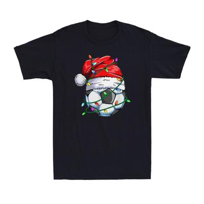 Santa Soccer Ball Sports Funny Soccer Player Christmas Gift Unisex's T-Shirt