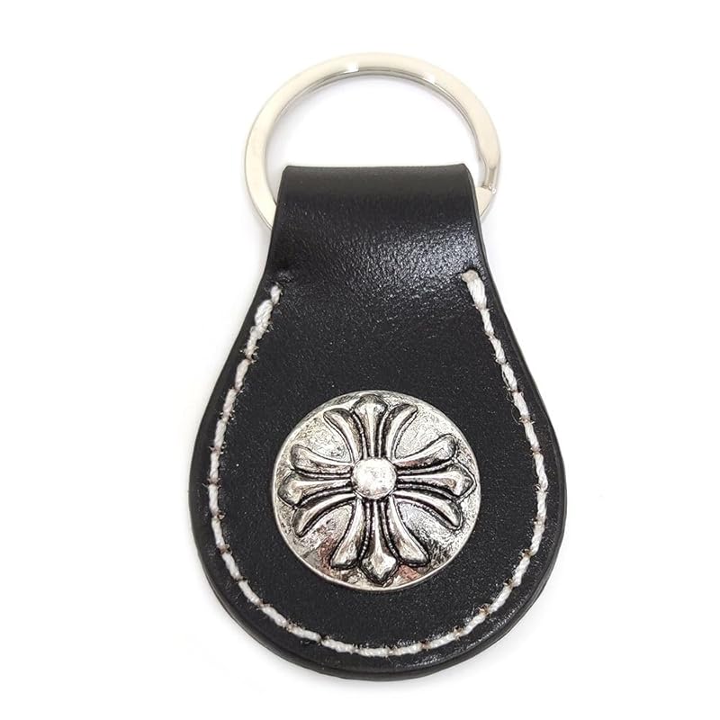 

[H.N.Z] men s key ring cowhide concho native key ring black rclk-003a