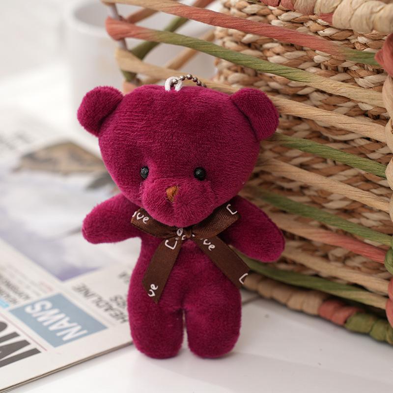 10Pcs Teddy Bear Doll Pendant Plush Toy Colorful Teddy Plush Keychain Soft Stuffed Bear Toy For Girls Bag Pendent Children Gifts