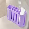 Wall-mounted Toothbrush Holder 8 Slots Bathroom Organizer Electric Toothbrush And Toothpaste Holder with Suction Cup for Bathroom Accessories
