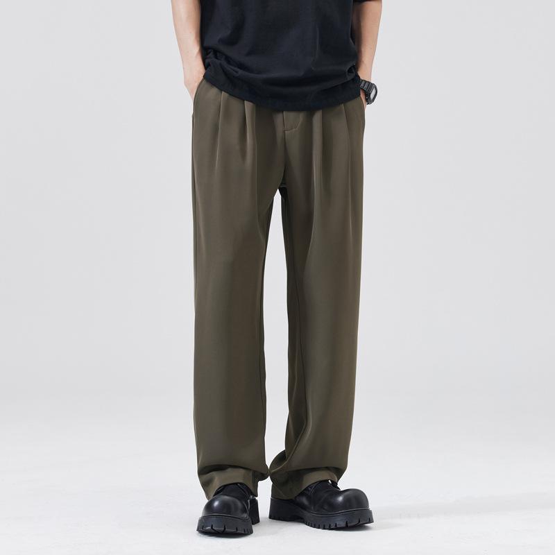 High-end Trousers Men's New Spring and Autumn Casual Pants Lazy Wind Simple Drape Wide Leg Straight Pants