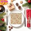 20pcs Disposable Napkins with Flower Pattern Print for Wedding,Parties,and Daily Use for Thanksgiving Fall Christmas Table Decoration