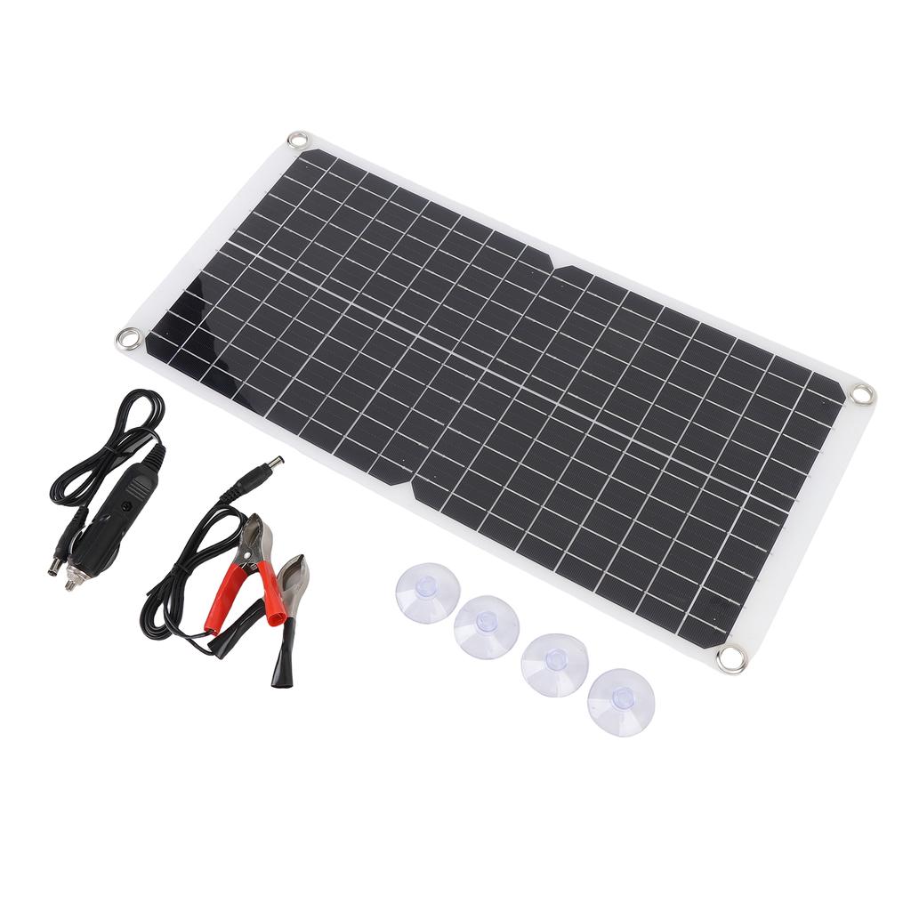 Monocrystalline Solar Battery Panel Kit Flexible 17W 18V 0.94A with USB Port for Camping Car Boat