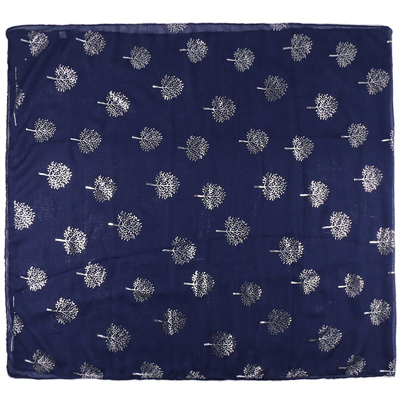 Glitter Silver Tree Scarf Women Luxury TR Cotton Shimmer Hijab Large Size Shiny Shawl Scarves Muslim Hijab Islamic Headscarf