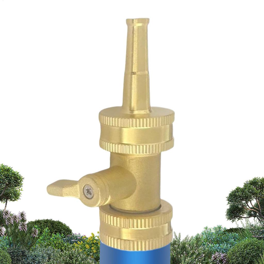 Brass Water Hose Nozzle with Valve Outdoor High Pressure Garden Water Hose Watering Nozzle for Gardening Hose Accessories