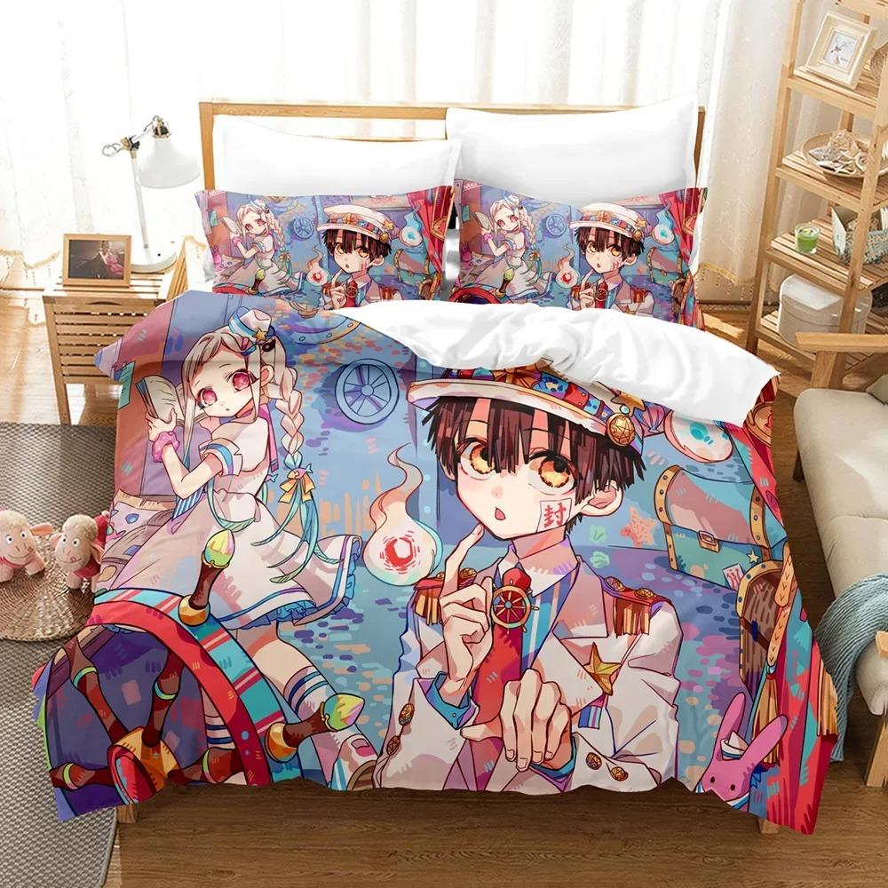 3D Anime Toilet Bound Hanako Kun Bedding Set,Duvet Cover Bed Set Quilt Cover Pillowcase,King Queen Twin Size Boys Girls Adults