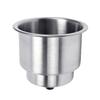 Upgraded Stainless Steel Cup Drink Holder with DrainMounting Gasket & Internal Pad for Marine Boat RVs Camper 4-piece