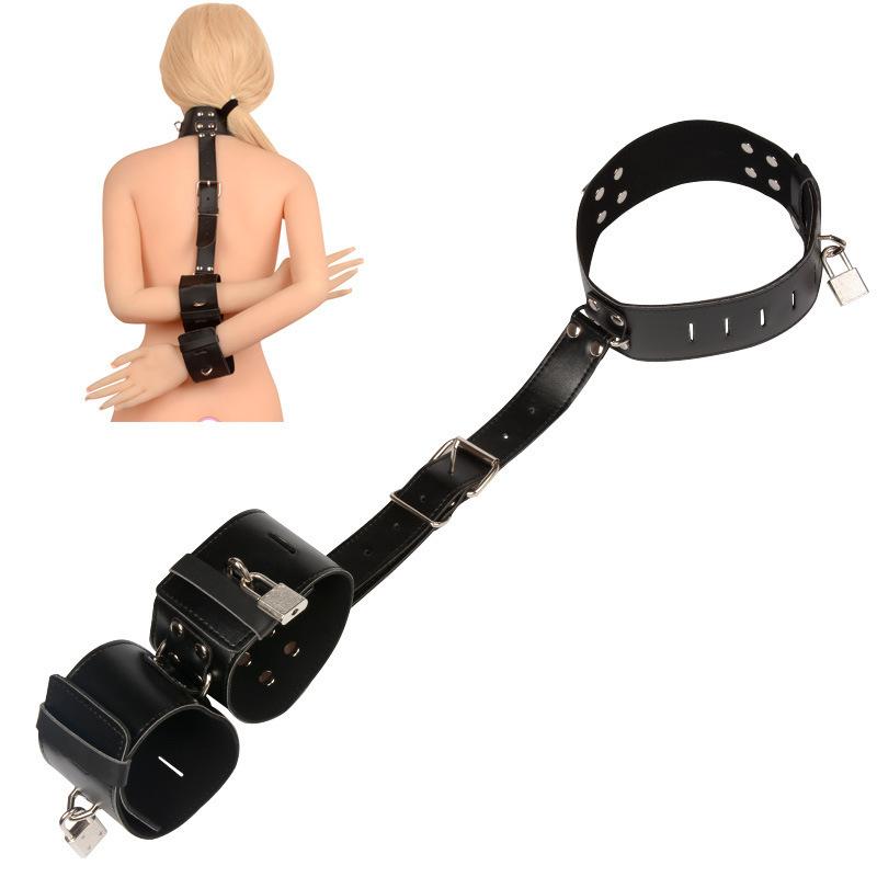 Handcuff Hand Restraint Neck Collar Sex Toy Set SM Slave Erotic Games Toy Back PU Handcuff Body Lock Sex Games 18+ Products