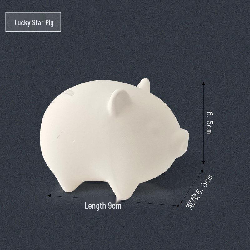 Year of the Horse Ceramic Slip Casting: Handmade Unglazed Zodiac Pottery for Children, Featuring Rabbit, Piglet, and Pony