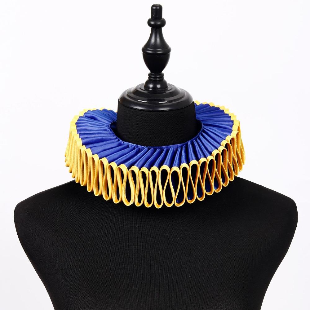 Vintage Circus Clowns Ruff Collar Victorian Costume Renaissance False Collar  Cosplay