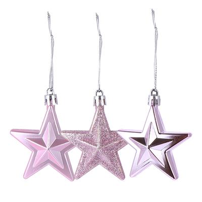 18Pcs Star Decor Christmas Plastic Hanging Ornament for Tree Home Office Hotel School Store Holiday Party Indoor Outdoor