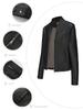 Women's Spring/Autumn Stylish Leather Jacket - European & American Stand-up Collar Biker Coat
