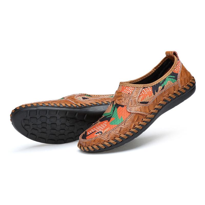 

Мода 2025 Летняя обувь Мужские лоферы Дышащая сетка Плоская Нескользящая Модный бренд Мужская обувь Зеленый Синий Коричневый Большой размер 46 D512 39 коричневый