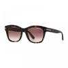 Sunglasses Cat Eye Full Rim  Shiny Black Frame And Gradient Burgundy Polarized Lens Ft061401h Brown