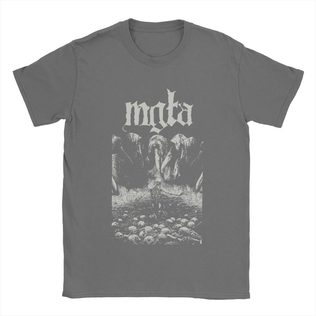 Mgla T Shirts for Men 100% Cotton Novelty T-Shirt Round Neck Band Tees Short Sleeve Tops 4XL 5XL