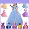 Elegante Vestido de Princesa Infantil para Meninas para Cosplay de Rapunzel Bela Cinderela