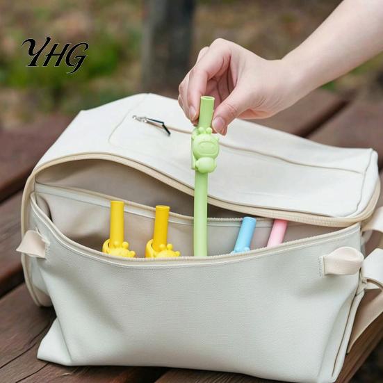 Feeding Essentials for Toddlers Toddler Silicone Straw with Clip, Reusable Drinking Straw, Easy to Spill Proof Bowl Clean Non-Collapsible Tableware